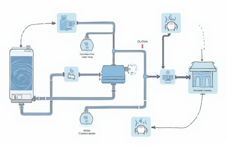 酒店空氣能熱水器循環水安裝圖 